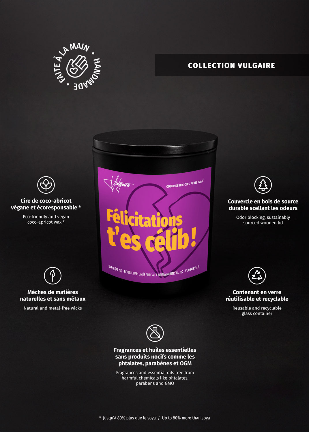 Candle Félicitations, tu es célib!