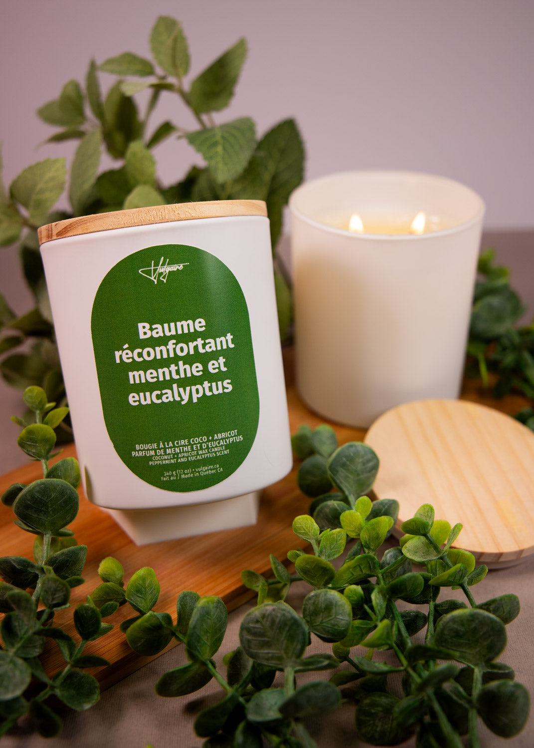 Bougie Baume réconfortant menthe et eucalyptus