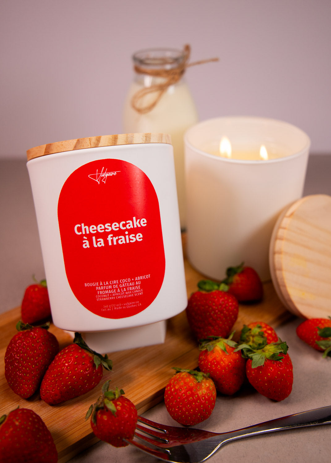 Bougie Cheesecake à la fraise