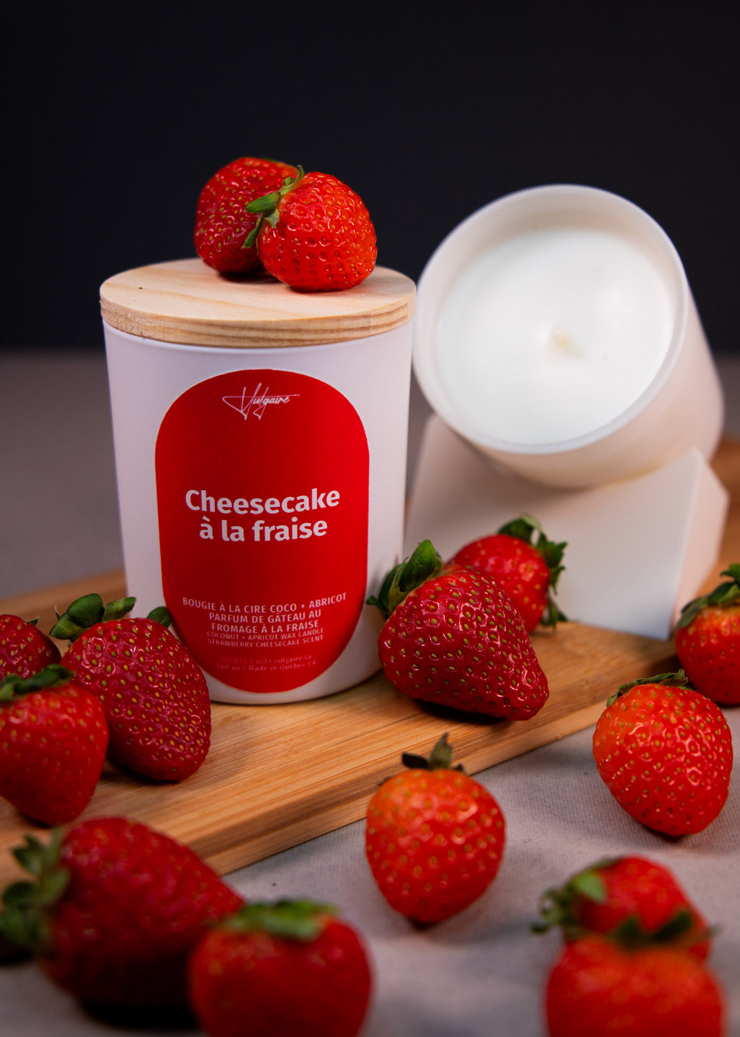 Bougie Cheesecake à la fraise