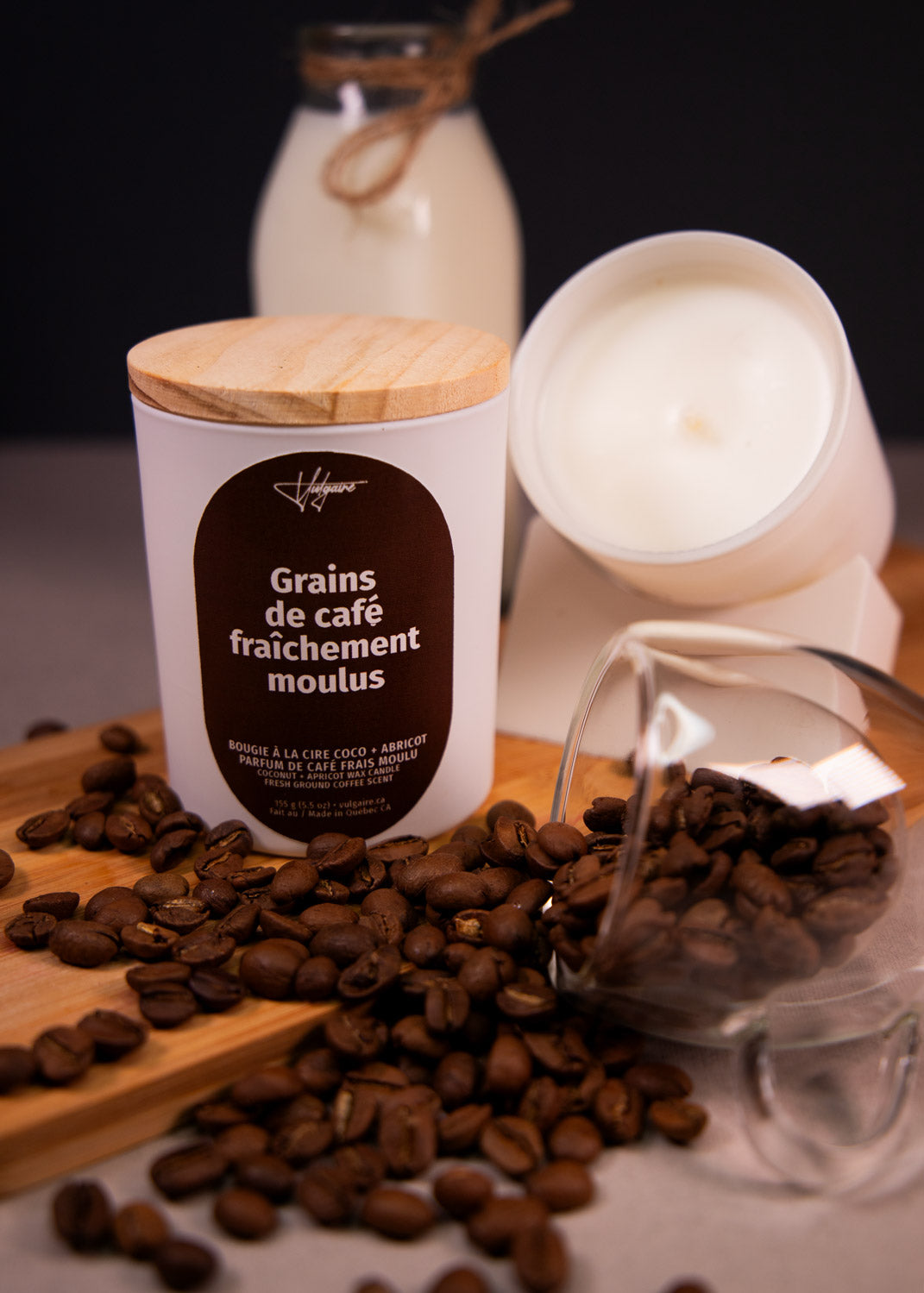 Bougie Grains de café fraîchement moulus