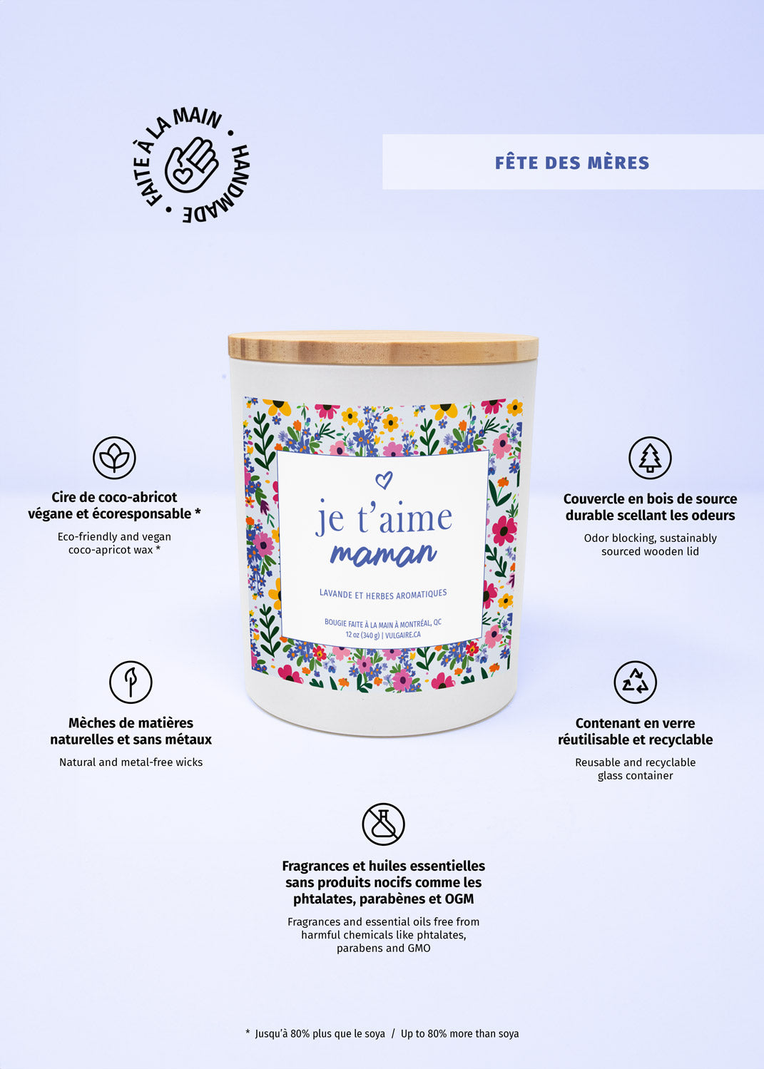 Bougie Je t'aime maman