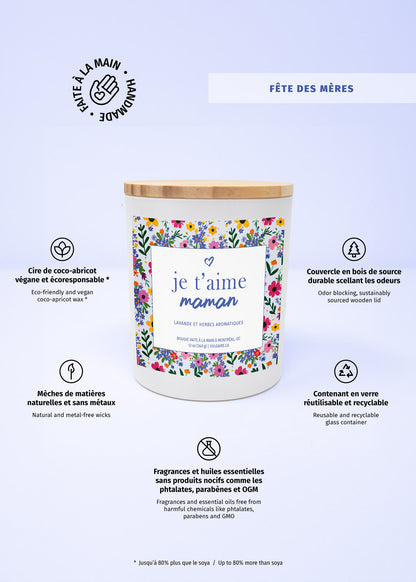 Bougie Je t'aime maman
