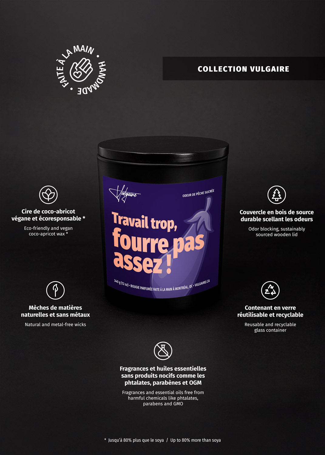 Candle Travail trop, fourre pas assez!