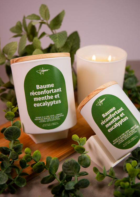 Bougie Baume réconfortant menthe et eucalyptus