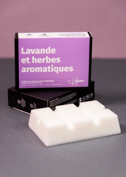 Lavender and aromatic herbs wax cubes